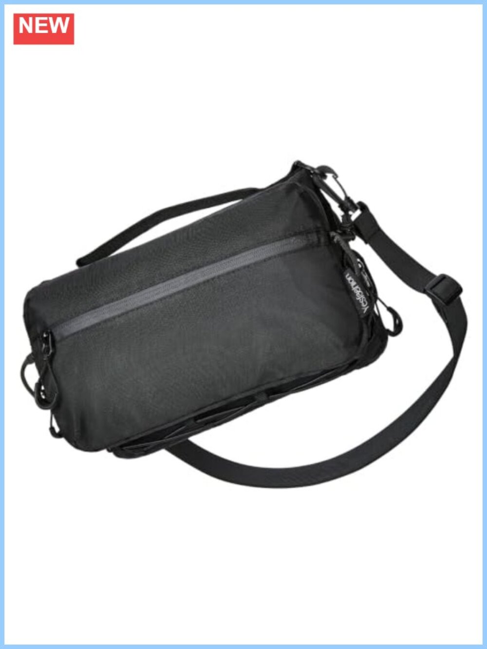 RFID Blocking Sling Crossbody Bag Water Resistant Nylon Expandable Water Bottle